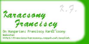 karacsony franciscy business card